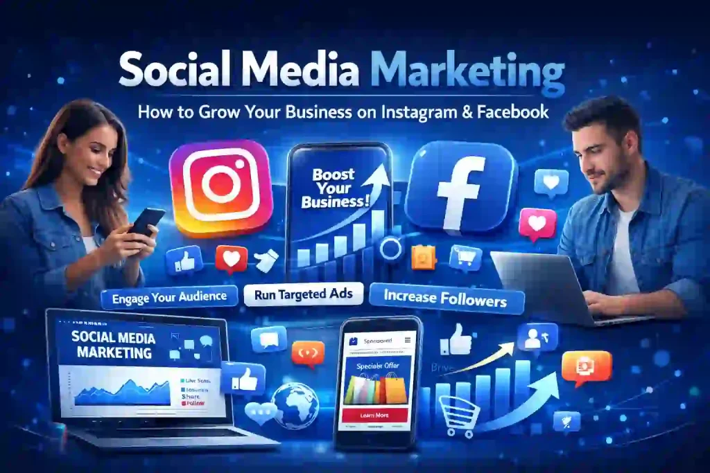 Social Media Marketing for Business Growth on Instagram & Facebook using content strategy, audience engagement, and brand promotion.